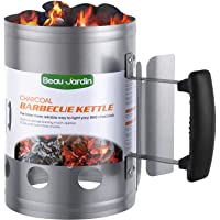 BEAU JARDIN Encendedor de carbón para Barbacoa para encender la Parrilla Arrancador Chimenea Chimenea de 28 x 18 cm…